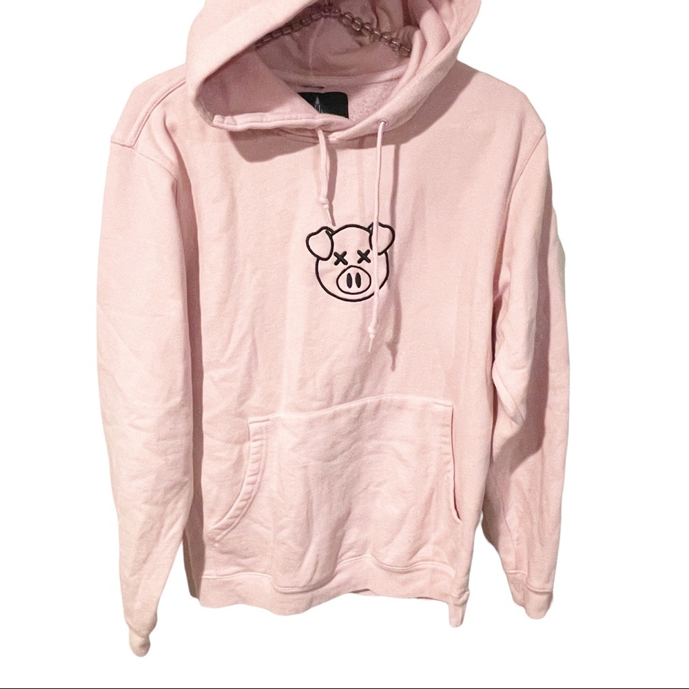 Shane Dawson Small Pink Youtuber Pig Unisex Hoodie Logo Pull-Over Drawstring